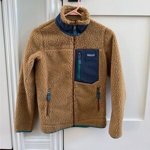 Patagonia Tan Fleece with Navy Details